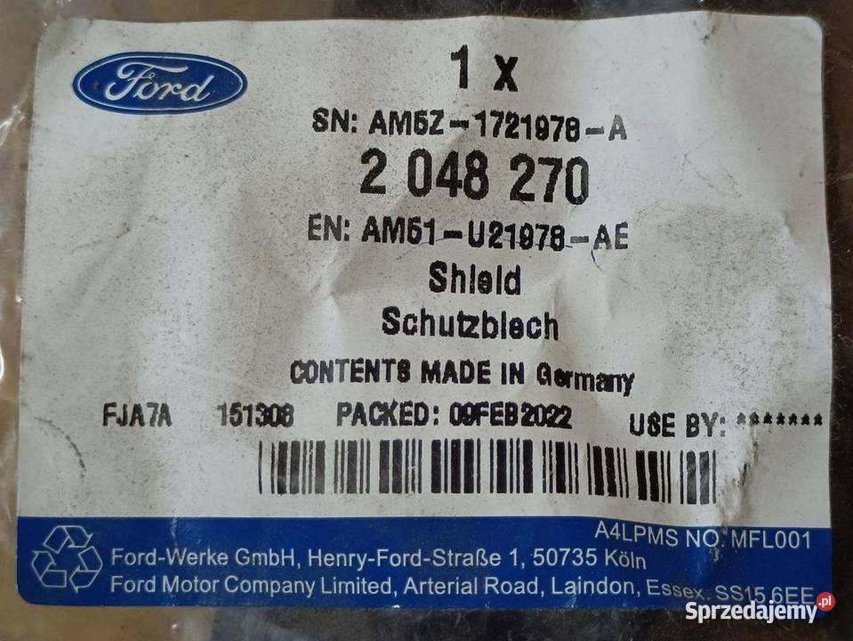 FORD C MK2 OSŁONA MOCOWANIE ZAMKA PRAWY PRZÓD Pleszew