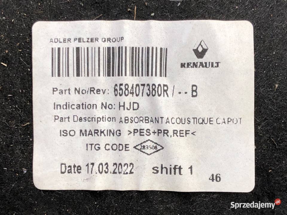 WYGŁUSZENIE MASKI DACIA DUSTER Hatchback