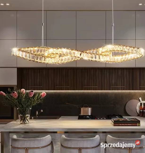 Żyrandol kryształowy nowoczesny podłużna lampa mazowieckie Warszawa