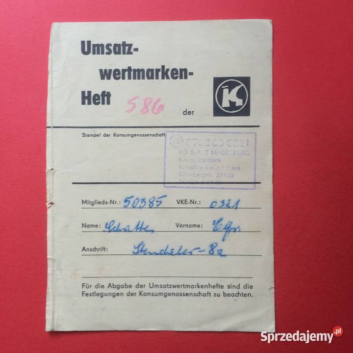 1696 Niemiecka Broszura Ze Znaczkami Sprzedaży Szczecin