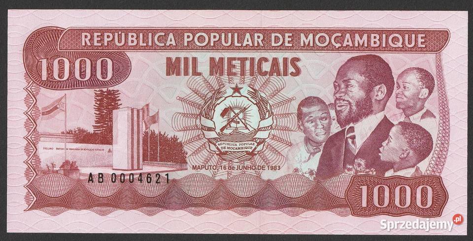 MOZAMBIK 1000 METICAIS 1983 AB000 STAN BANKOWY Łódź