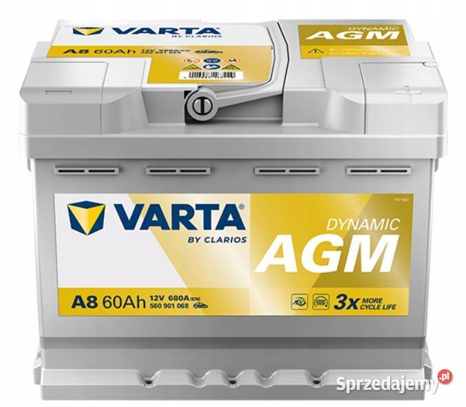 Akumulator 60Ah 680A 12V Varta AGM A8 D52 Płock