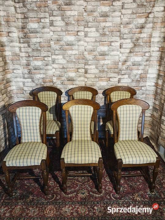 6 porządnych dębowych krzeseł świętokrzyskie Sandomierz