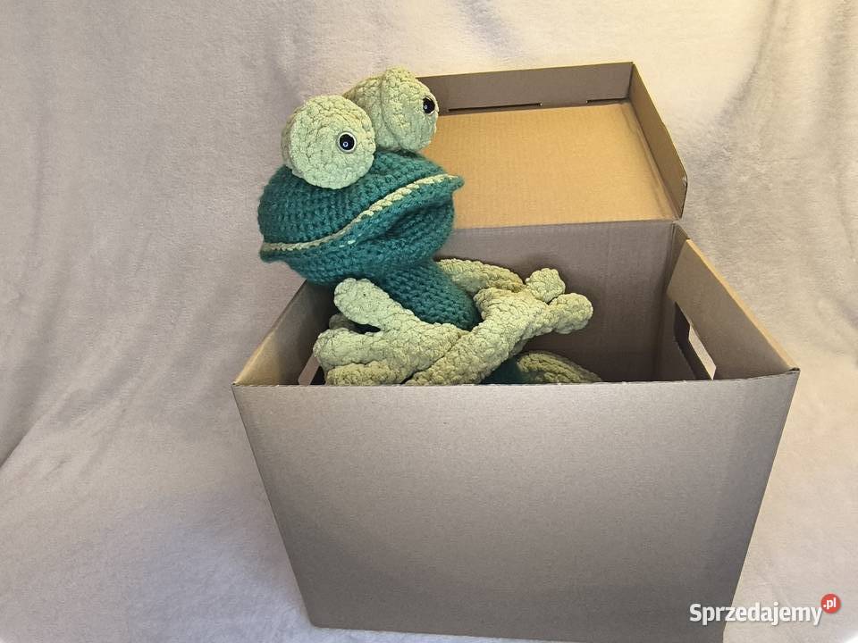 Duża żaba handmade 76 miękka przytulanka unikat Parzniew