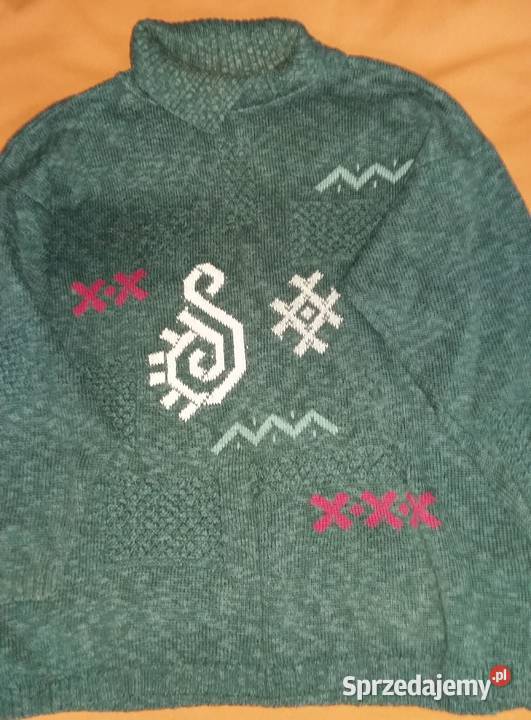 Sweter męski zielony LPółgolf długi Łódź