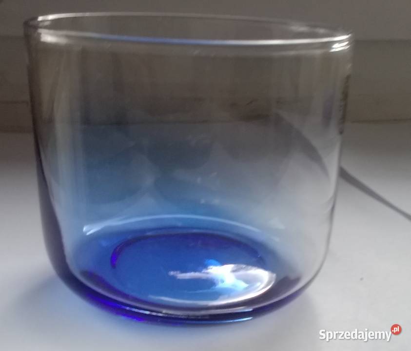 dzbanek szklany z dwoma szklaneczkami niebieskie Łódź