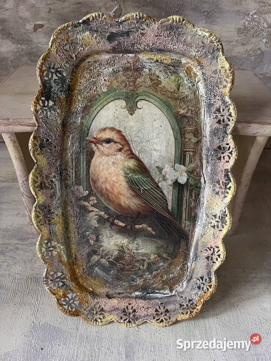 Recznie malowana taca