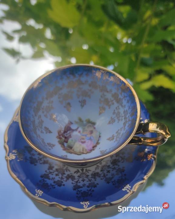 Urocza kolekcjonerska filiżanka ze spodkiem Antyki, Sztuka, Kolekcje Pabianice sprzedam