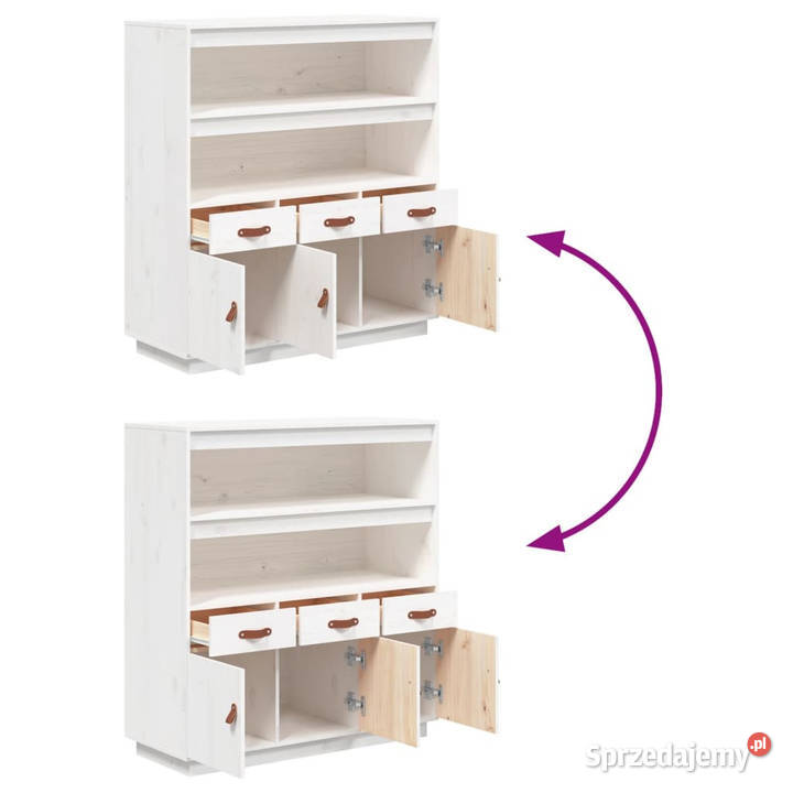 Szafka biała 100x40x1085 lite drewno sosnowe mazowieckie Warszawa