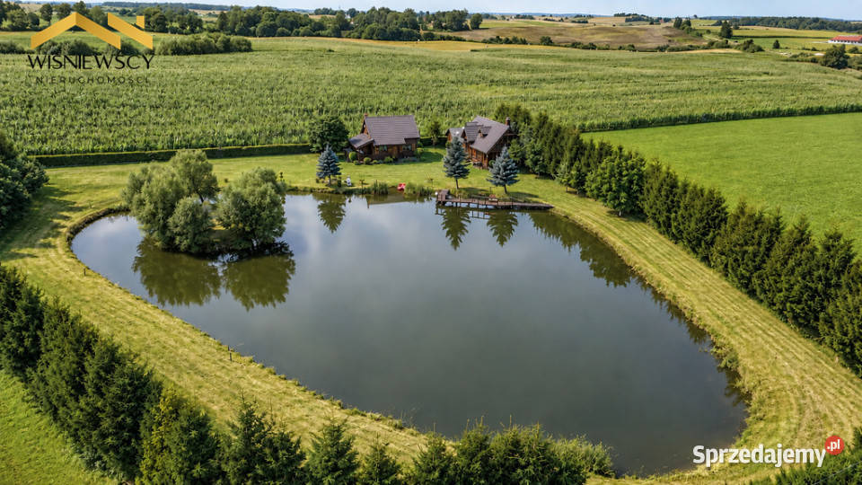 Dwa domy stawem poza wsią działka 7947 m2 warmińsko-mazurskie Nowa Wieś Mała