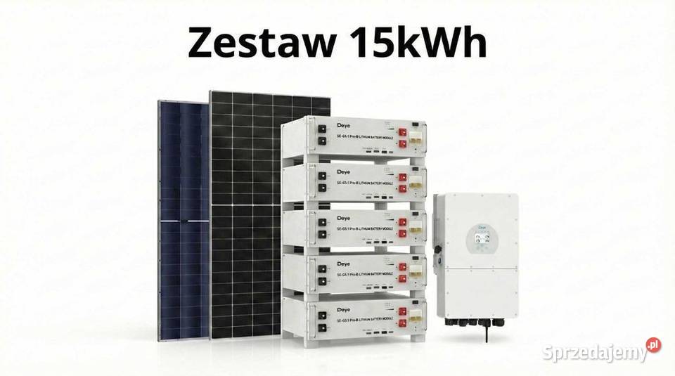 Zestaw budżetowy 15kWh HV panele inwerter 3 fazy sprzedam