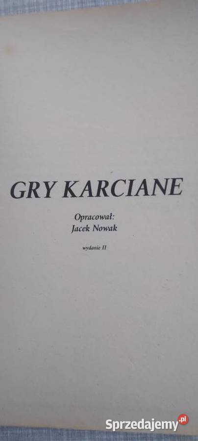 Gry karciane książka hobby, kolekcjonerstwo wielkopolskie Koło