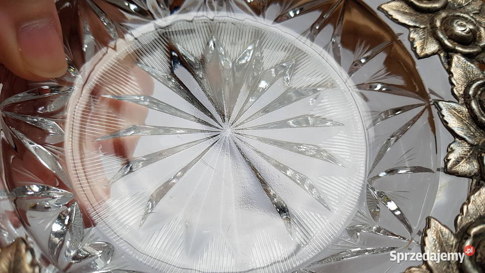 Kryształowa platerowana popielniczka popielnica Dąbrowa Górnicza