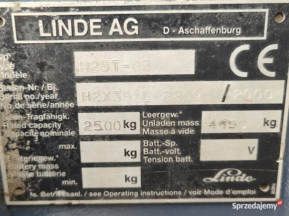 Wózek widłowy Linde H25T03 25T Lpg Przesuw Wózki widłowe Sandomierz
