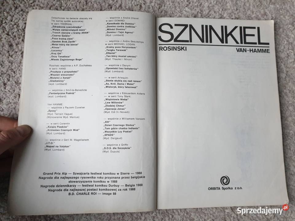 Szninkiel Rosiński wydanie 1 Orbita 1988 Gdynia