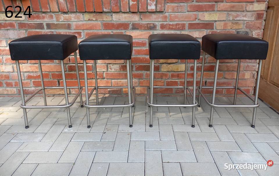 Stołek barowy Hoker Taboret Czarny skórzany IKEA 34cm Gawroniec sprzedam