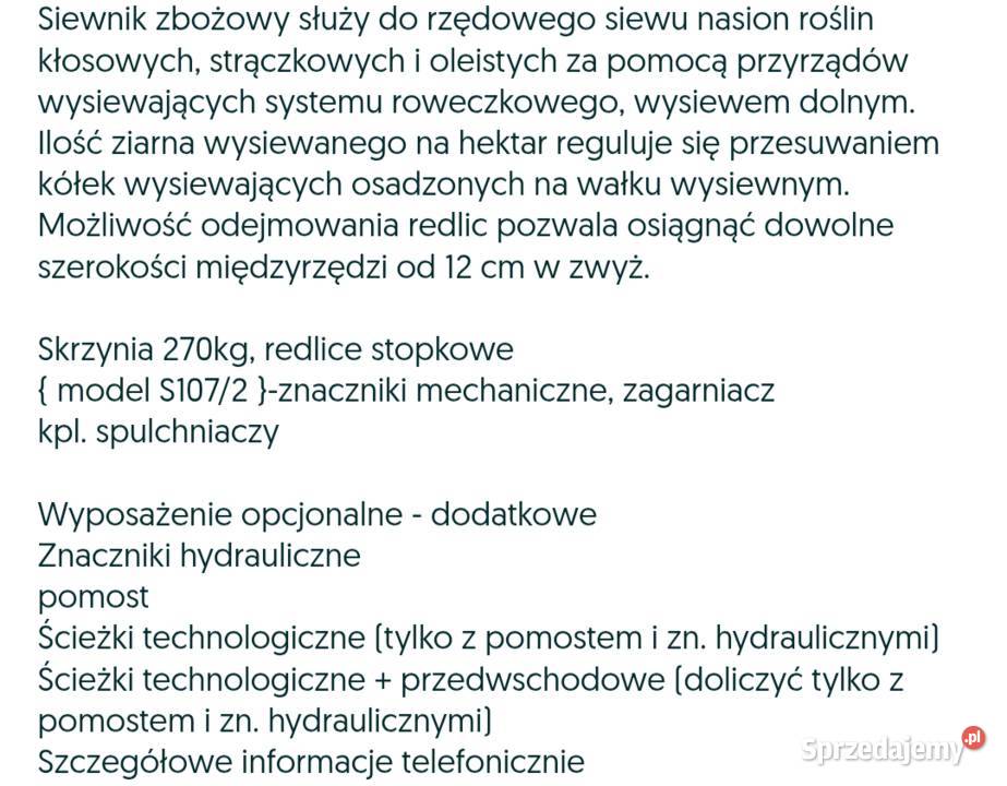 Sprzedam siewnik zbożowy Meprozet Tuczępy