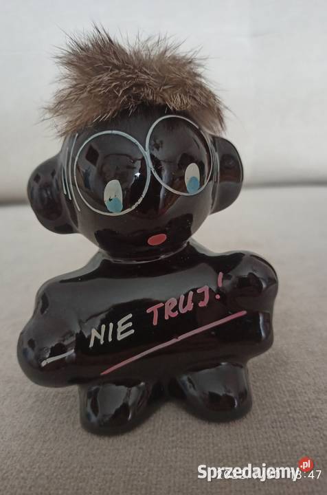 Ceramiczna figurka z napisem Nie Truj Z połowy sprzedam