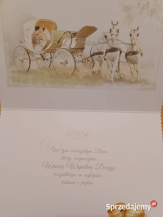 Kartka okolicznościowa W DNIU ŚLUBU składana z wielkopolskie