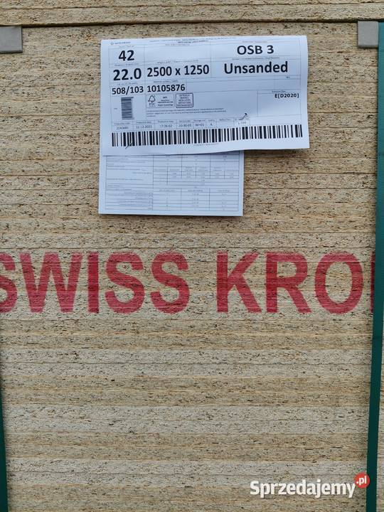 Płyta OSB 3 SWISS KRONO 25x125m 12 mm 8915182225 Bielsko-Biała sprzedam