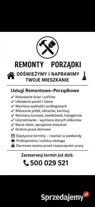Porzadki remonty uslugi wykonam