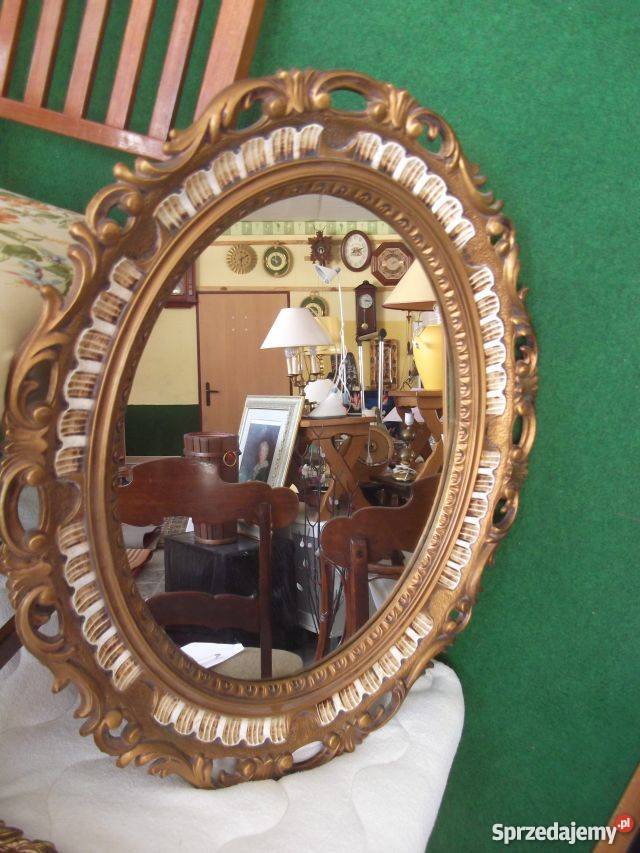 zdobne lustro w barokowej ramie owal Lustra Gorzów Wielkopolski sprzedam