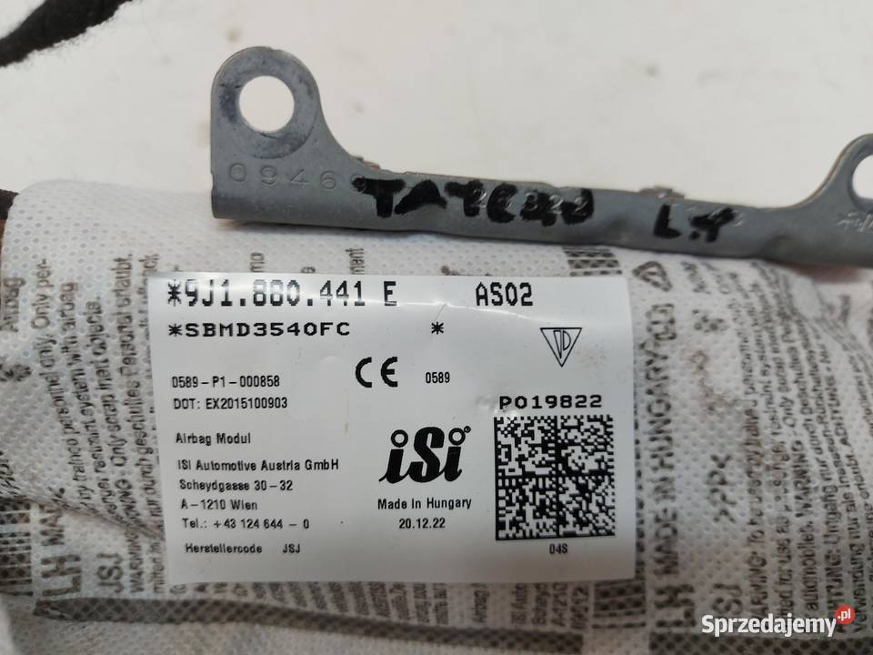 Porsche Taycan GTS 9J1 2023r Poduszka Airbag osobowe