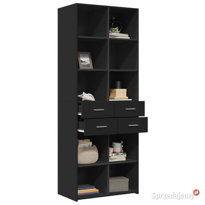 Wysoka szafka czarna 70x425x185 materiał Warszawa sprzedam