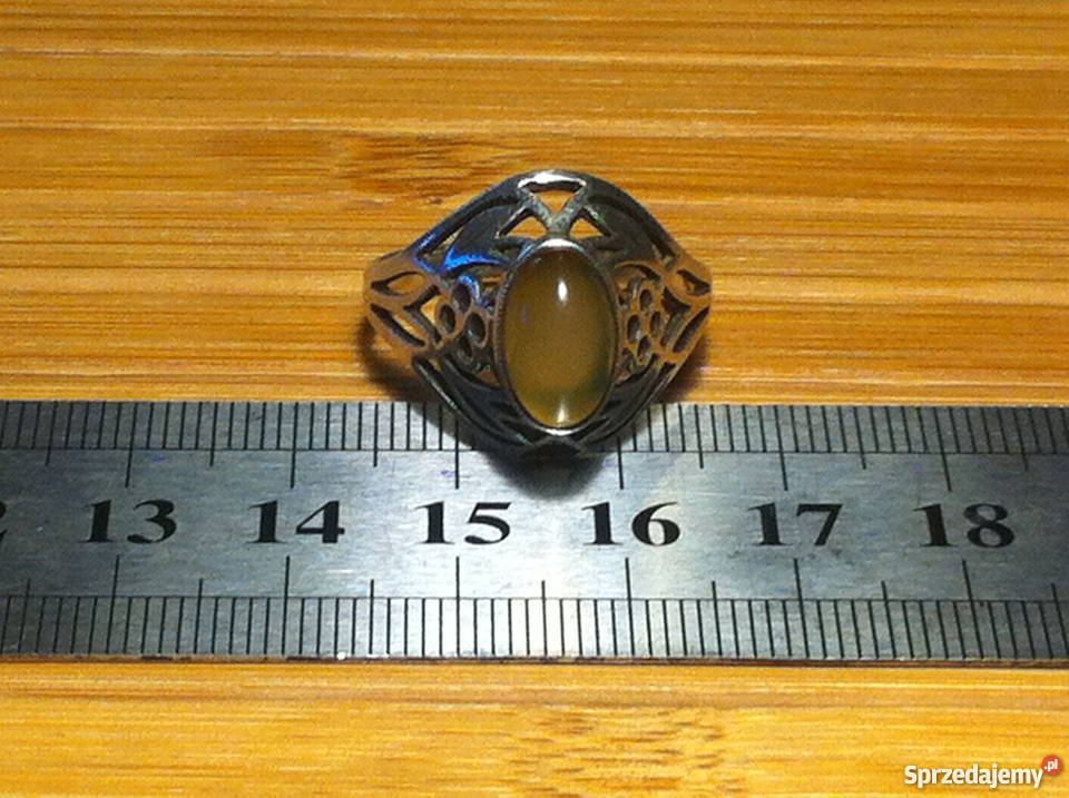 Srebrny pierścionek z naturalnym kamieniem srebrne Lublin