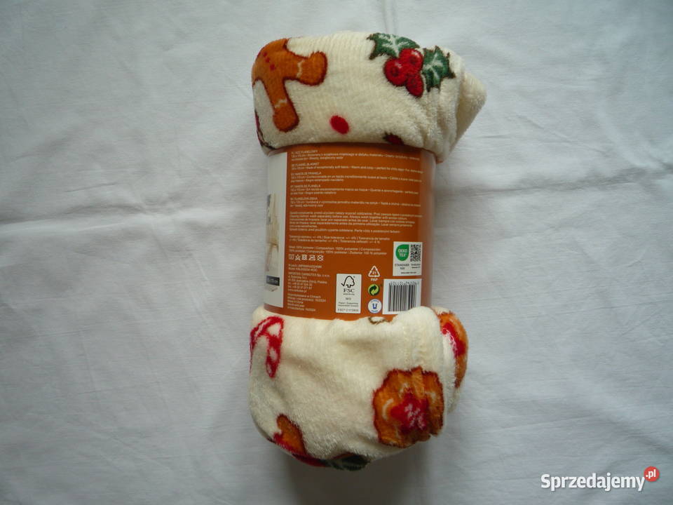 Nowy Koc świąteczny 130 x 170 Beżowy Smukee home Koce i narzuty zachodniopomorskie