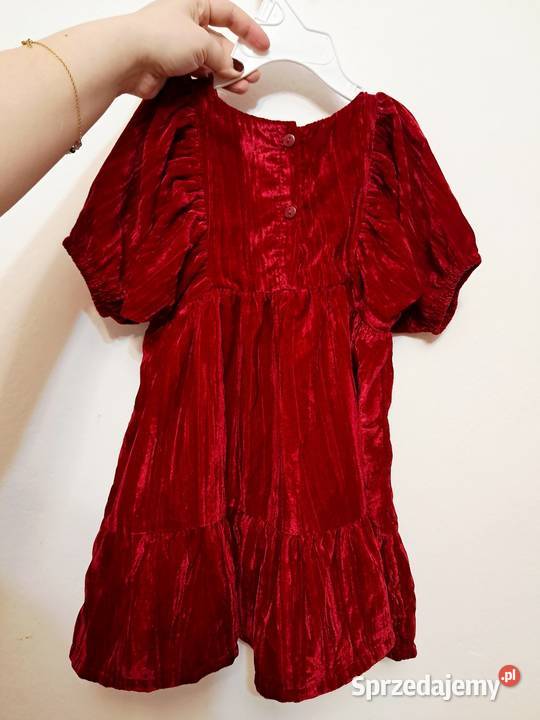 Czerwona sukienka wizytowa dziewczynki Łódź sprzedam