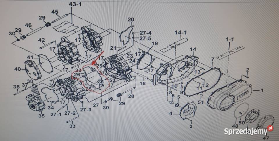 USZCZELKA POŁÓWKI SILNIKA MIĘDZY KARTERY TGB