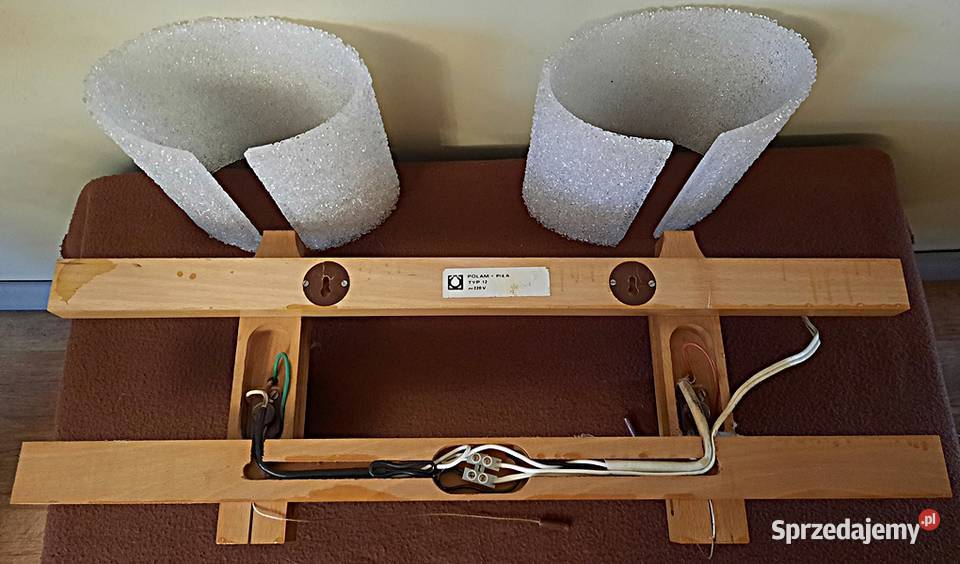 Kinkiet 2 x E 14 typ 12 Polam Piła z lat PRL wielkopolskie