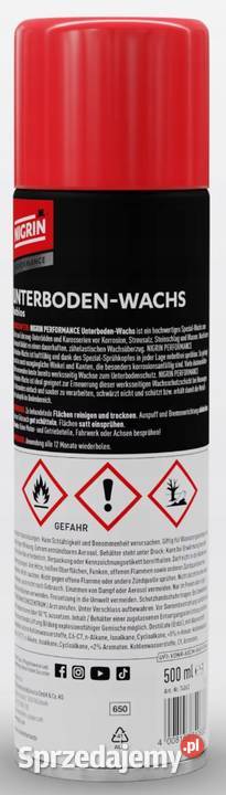 Wosk zabezpieczający do podwozia Nigrin 500ml Opalenica
