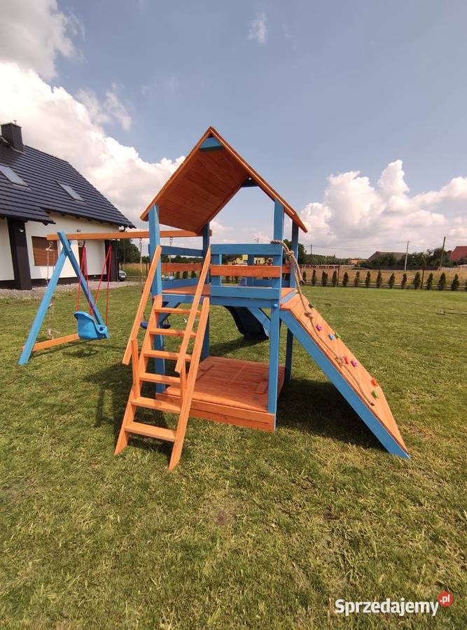 Drewniany plac zabaw domek wspinaczka montaż Częstochowa