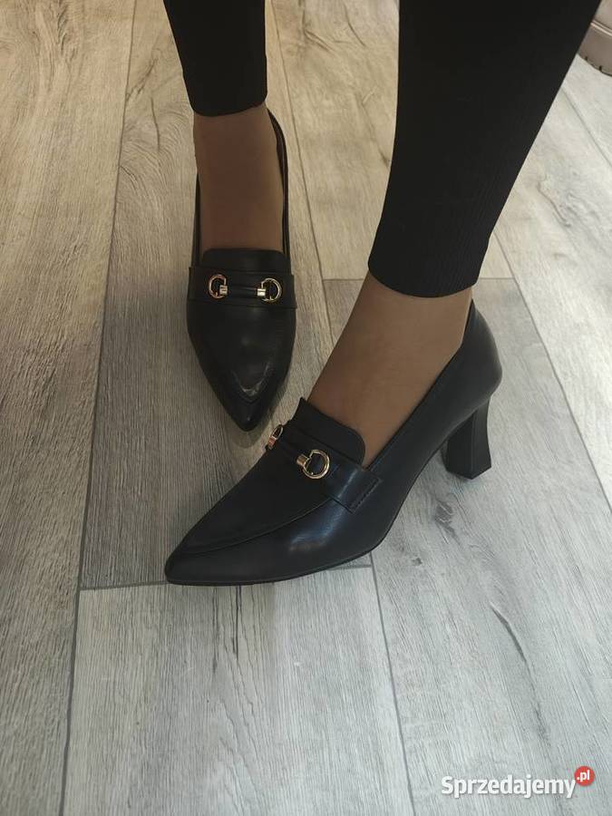 4243 Czarne Mega wygodne czółenka wieczorowe inna Kraków