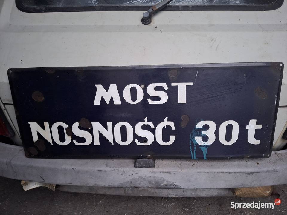 STARA TABLICA EMALIA EMALIOWANA MOST NOŚNOŚC 30T Korfantów