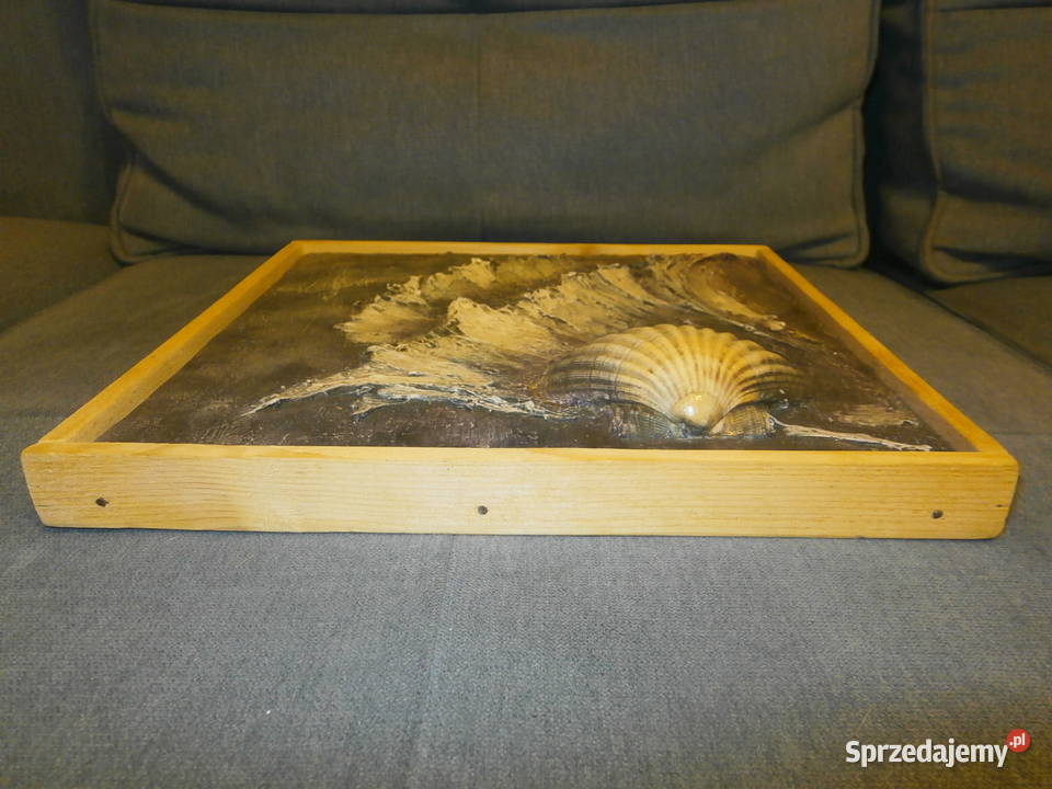 Obraz w ramie płótno Obraz z muszlą sygnowany sprzedam