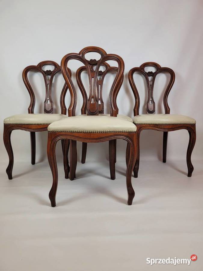4 Krzesła w stylu Anne Queen Krzesła Białogard