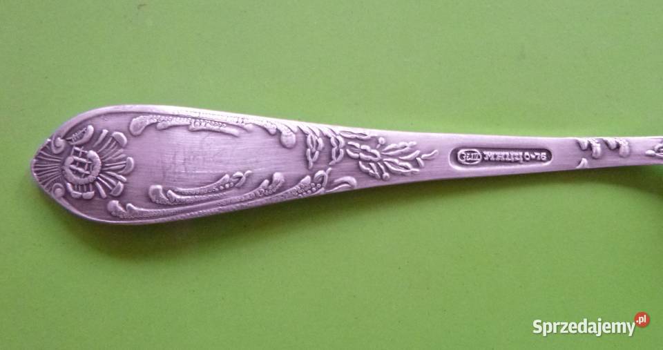 Rosyjska posrebrzana łyżeczka roślinny motyw Warszawa sprzedam