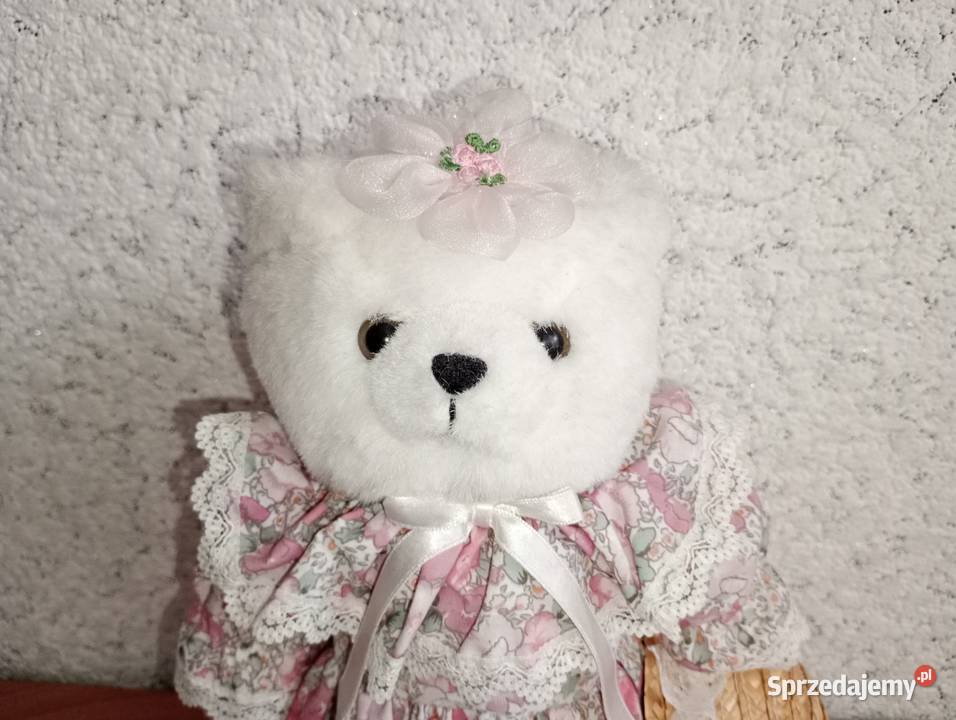 miś w ubranku na stojaku kolekcjonerski Szczecinek