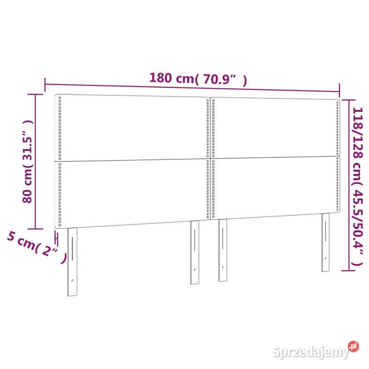 Zagłówek do łóżka z LED jasnoszary 180x5x118128 Warszawa