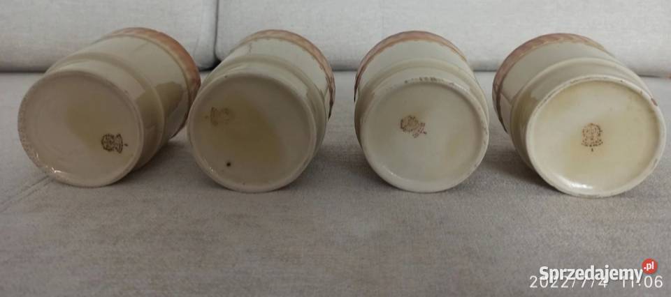 Kubki z porcelitu ZPS Tułochowice PRL 4 sztuki