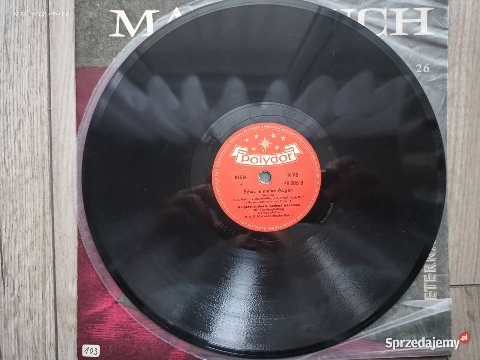 Płyta szelakowa 25 Polydor z muzyką filmową Płyty i kasety wielkopolskie Wronki