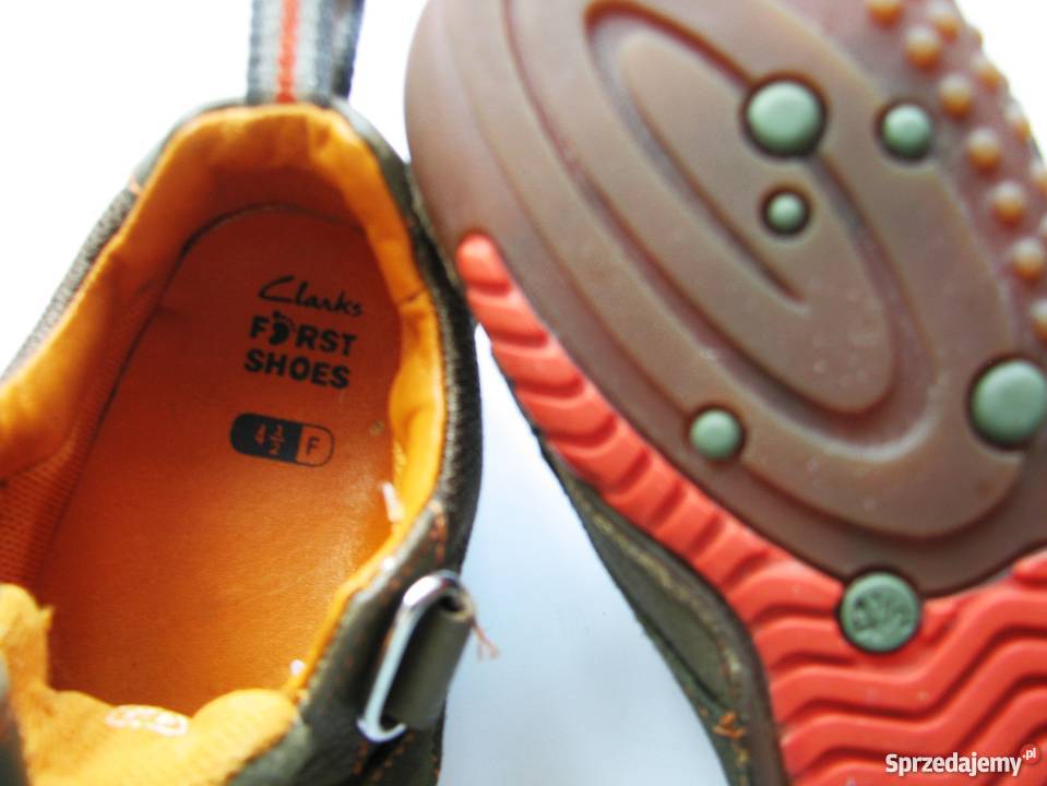 Półbuty Clarks First Shoes skórzane 205 45 UK pomarańczowy