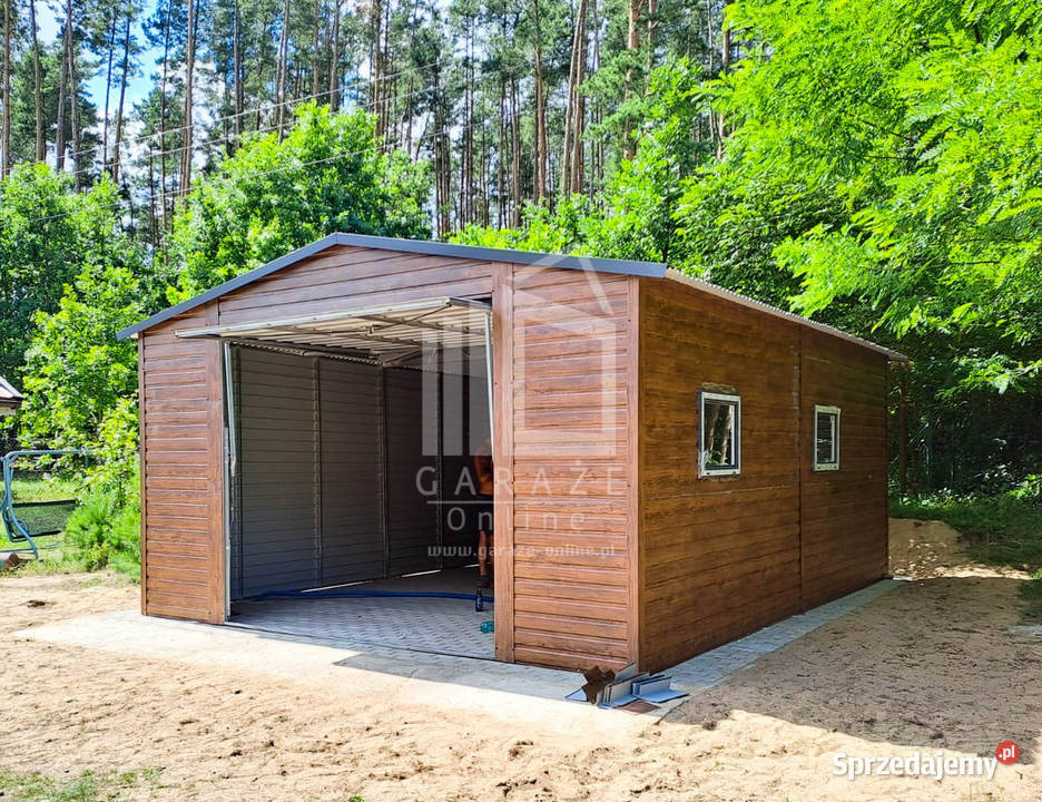 GARAZ BLASZANY 3m x 6m dwuspad ciemny orzech Ostrowiec Świętokrzyski