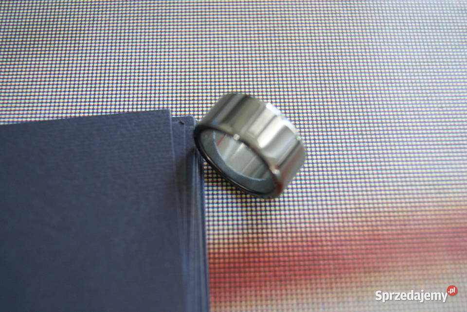 Obrączka pierścionek hematyt szer 1 rękodzieło Łódź