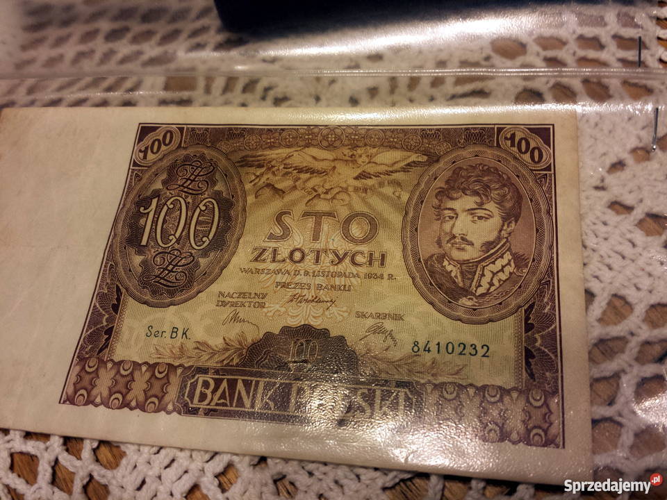 BanknotBilet Banku Polskiego SA 100 złotych 1934 Antyki, Sztuka, Kolekcje sprzedam