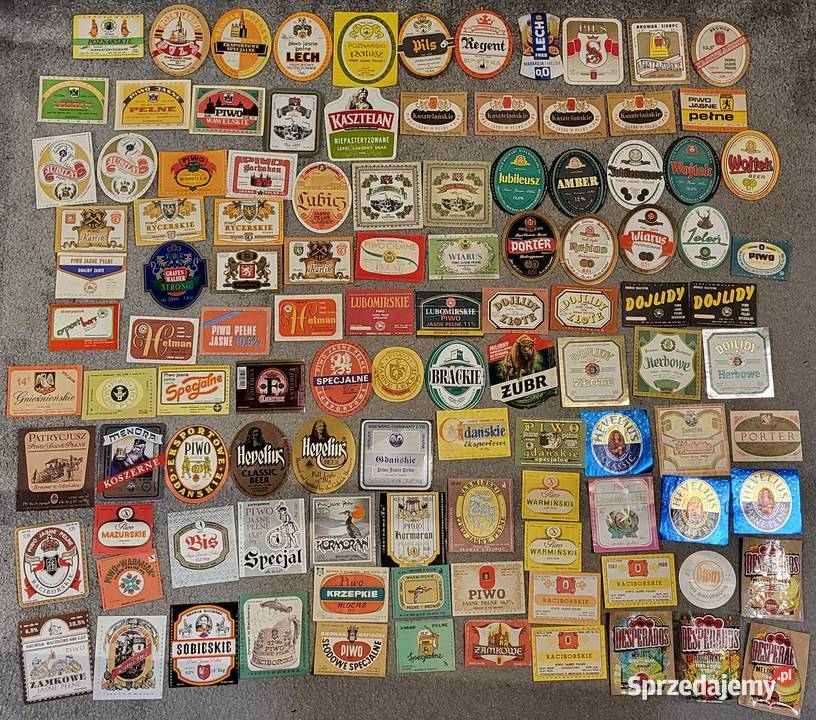Etykiety piwne zestaw 243 etykiet piwnych Ząbki