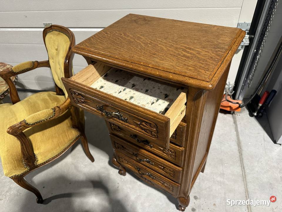 Dębowa komoda szyfoniera w stylu ludwikowskim Sławoszewek sprzedam